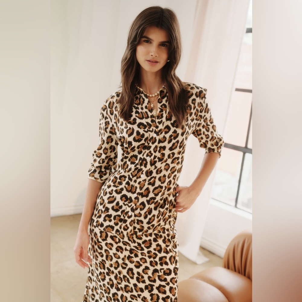 NWOT Current/Elliott Leopard Print Dress Size 1- Small